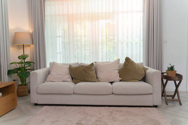 Modern white curtains for living room
